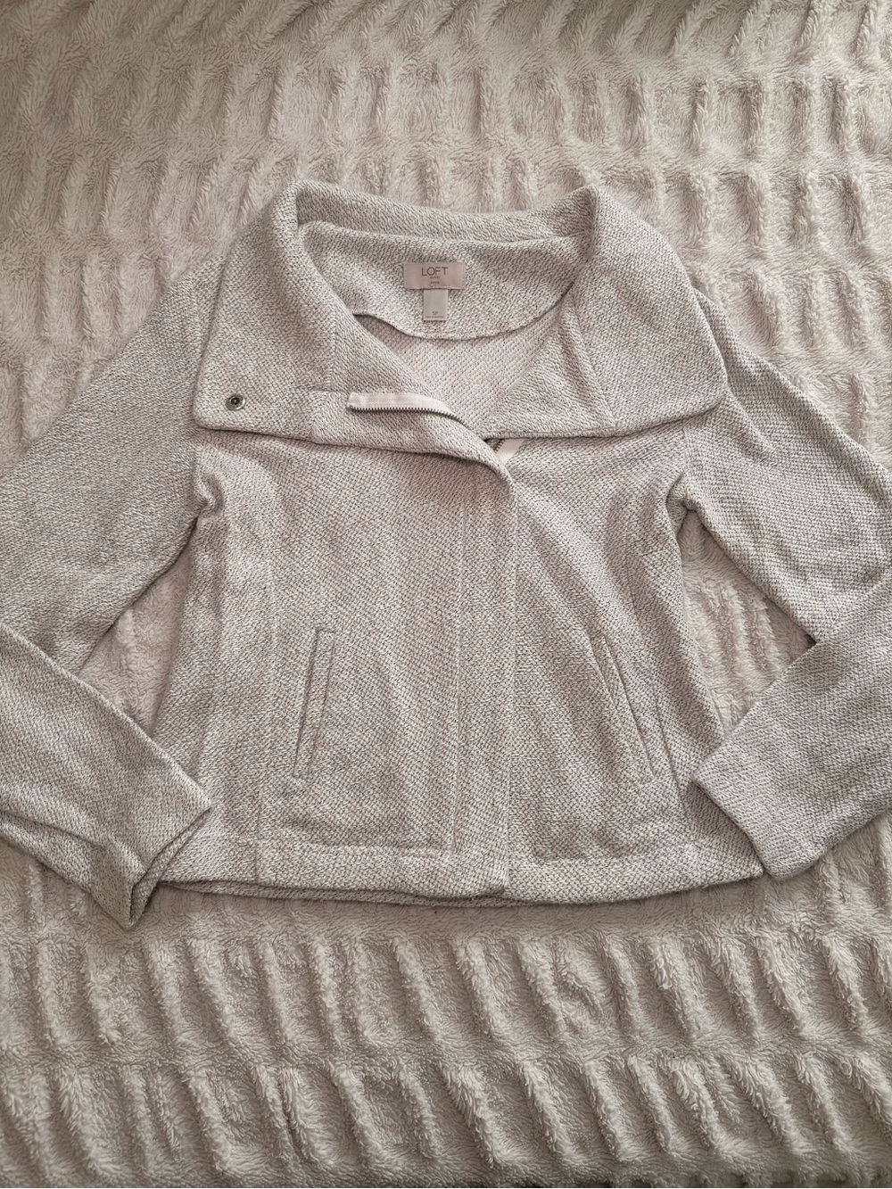LOFT Outlet Petite Gray Zip Jacket Size SP